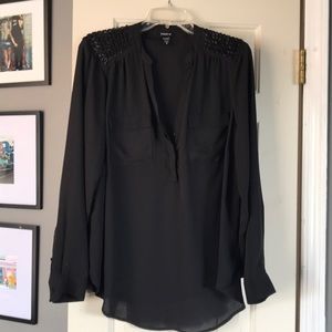 Black embellished blouse torrid size 0
